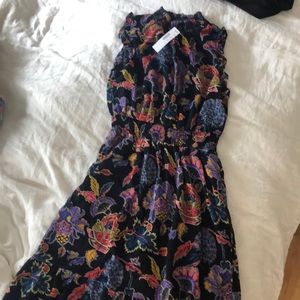 Smocked-waist dress in paisley